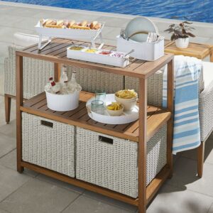 Better Homes & Gardens Davenport Outdoor Patio Rectangular Steel Console Table, Gray