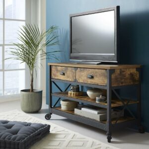 Better Homes & Gardens Rustic Country TV Stand for TVs up to 52", Weathered Pine Finish
