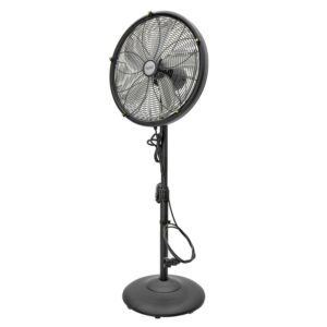 Better Homes & Gardens New 18 inch Patio 3-Speed Metal Misting Stand Fan Black