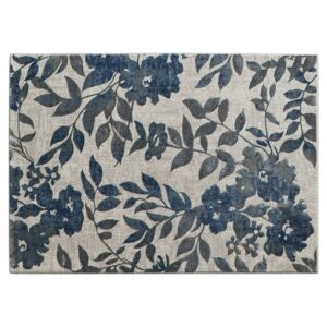 Better Homes & Gardens Blue & Gray Botanical Blooms, Indoor Area Rug, 5' x 7'