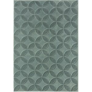 Better Homes & Gardens Carved Geo Indoor Accent Rug, Aqua Petals, 5' x 7'