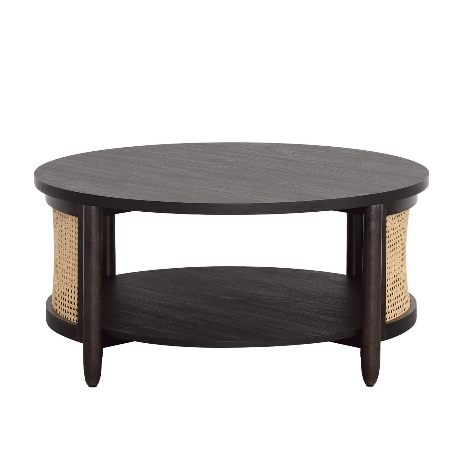 Better Homes & Gardens Springwood Caning Coffee Table, Charcoal Finish - Image 4
