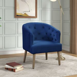 Better Homes & Gardens Barrel Accent Chair, Cobalt Blue Velvet