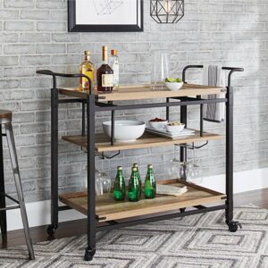 Better Homes & Gardens Crossmill Metal Bar Cart, Weathered Finish