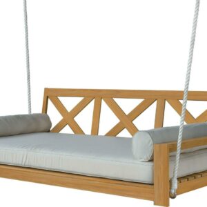Better Homes & Gardens Ashbrook 3-Persons Teak Porch Swing with Cushions by Dave & Jenny Marrs