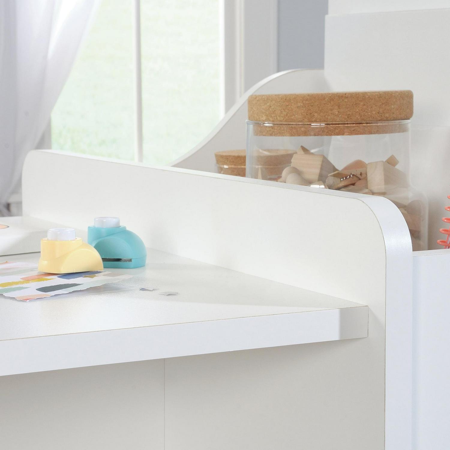 Better Homes & Gardens Cartwheel Activity Table with Chalkboard, White Finish - Image 6