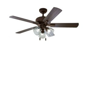 Better Homes & Gardens 52" Bronze Transitional Ceiling Fan, 5 Reversible Blades, 3 LED Bulbs Included