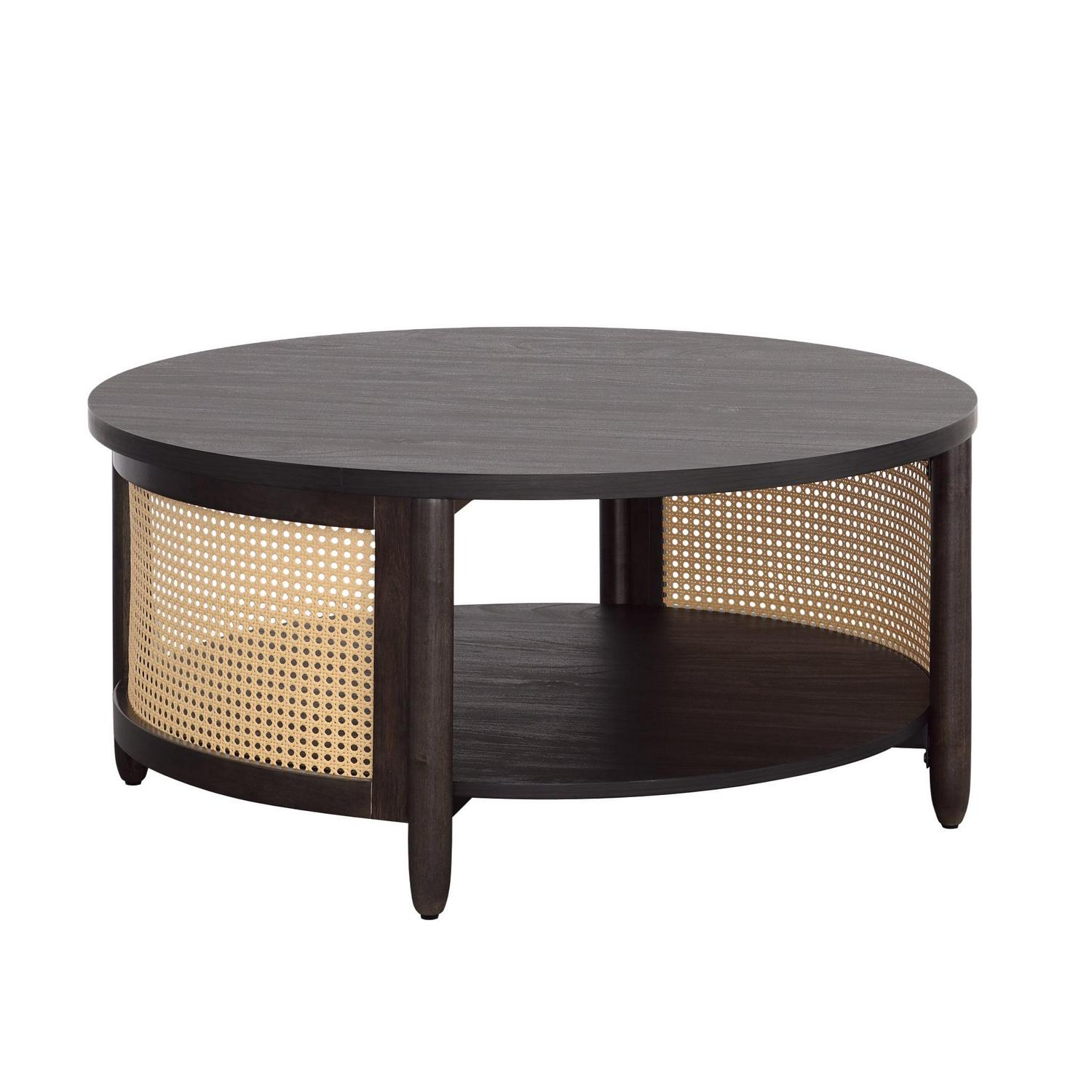 Better Homes & Gardens Springwood Caning Coffee Table, Charcoal Finish - Image 5