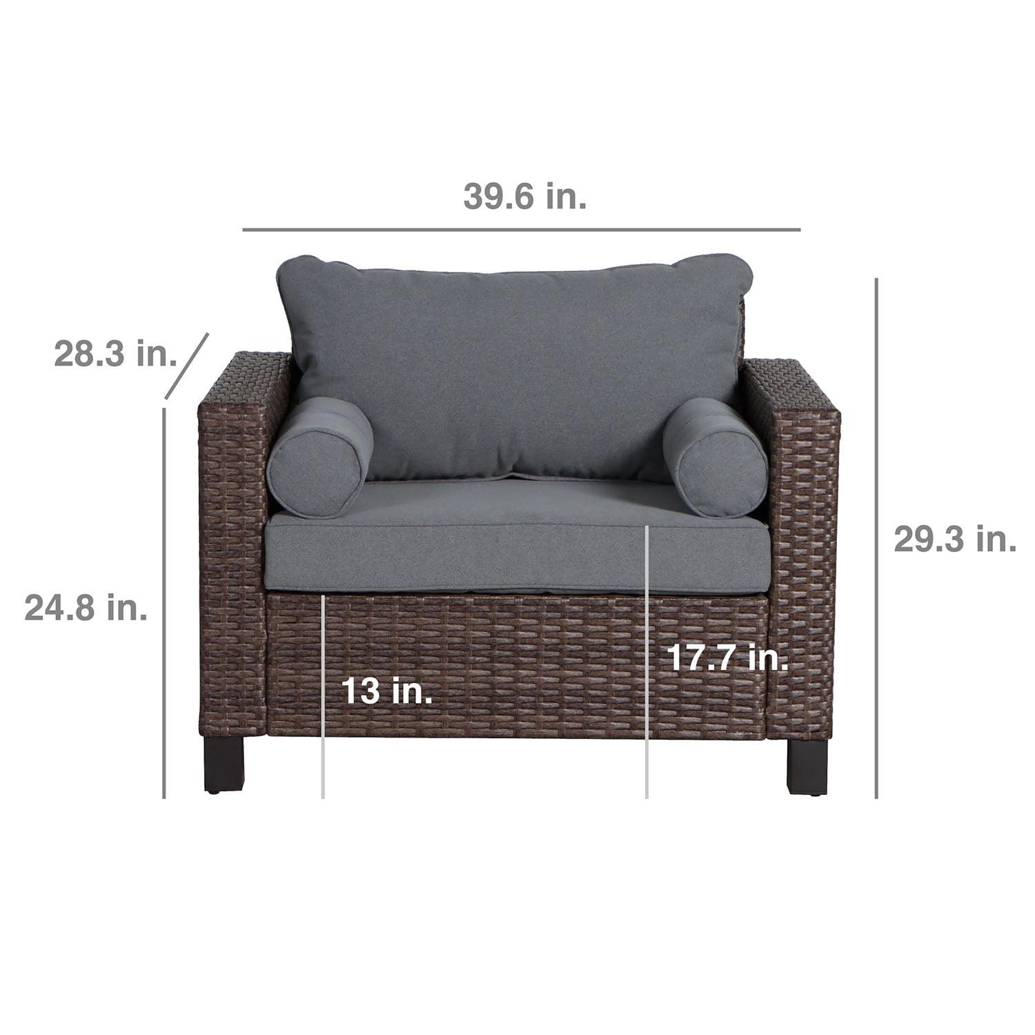 Better Homes & Gardens Brookbury Outdoor Cuddle Chair- Gray - Image 4