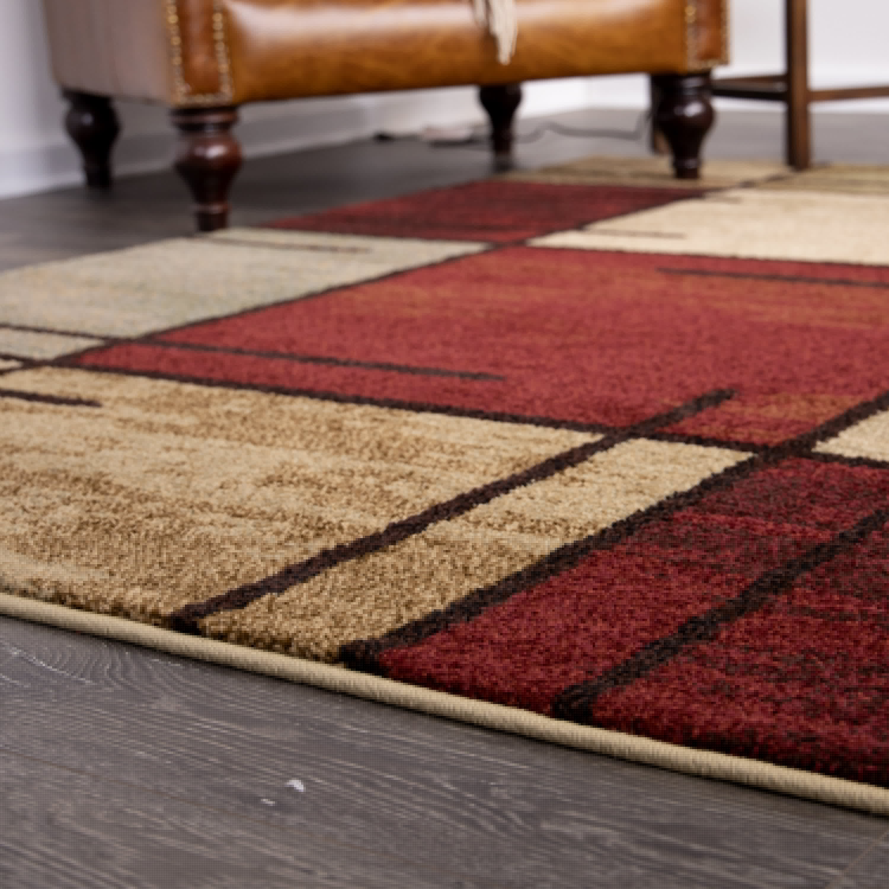 Better Homes & Gardens Spice Grid 7'10" X 10'10" Rouge Area Rug - Image 3