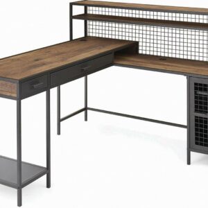Better Homes & Gardens Lindon Place L-Shaped Desk, Vintage Oak Finish