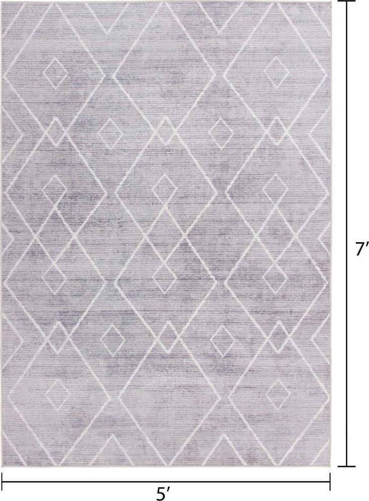 Better Homes & Gardens Diamond Machine Washable Indoor Area Rug, Gray, 5'x7' - Image 12