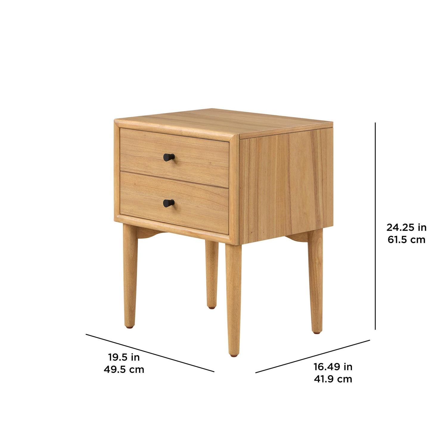 Better Homes & Gardens Bristol Nightstand with Solid Wood Frame, Natural Oak finish, by Dave & Jenny Marrs - Image 4
