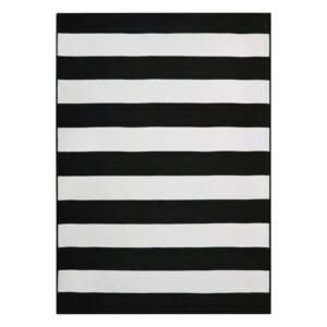Better Homes & Gardens 5 x 7 Black and White Cabana Stripe Outdoor Rug