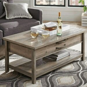 Better Homes & Gardens Modern Farmhouse Rectangle Lift-Top Coffee Table, Rustic Gray Finish