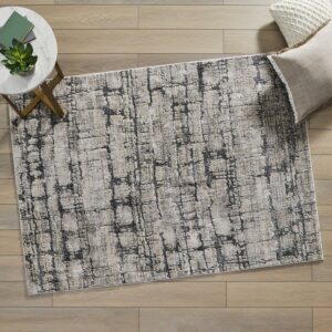 Better Homes & Gardens Crosshatch High Low Grey Crosshatch Area Rug, 8' x 10'