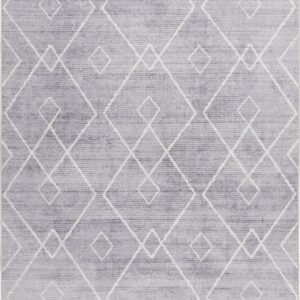 Better Homes & Gardens Diamond Machine Washable Indoor Area Rug, Gray, 5'x7'