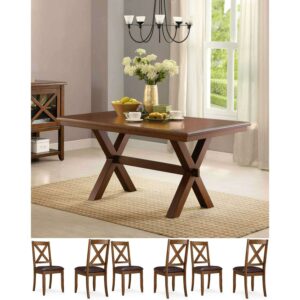 Better Homes & Gardens Maddox Crossing 7 Piece Dining Set, Brown