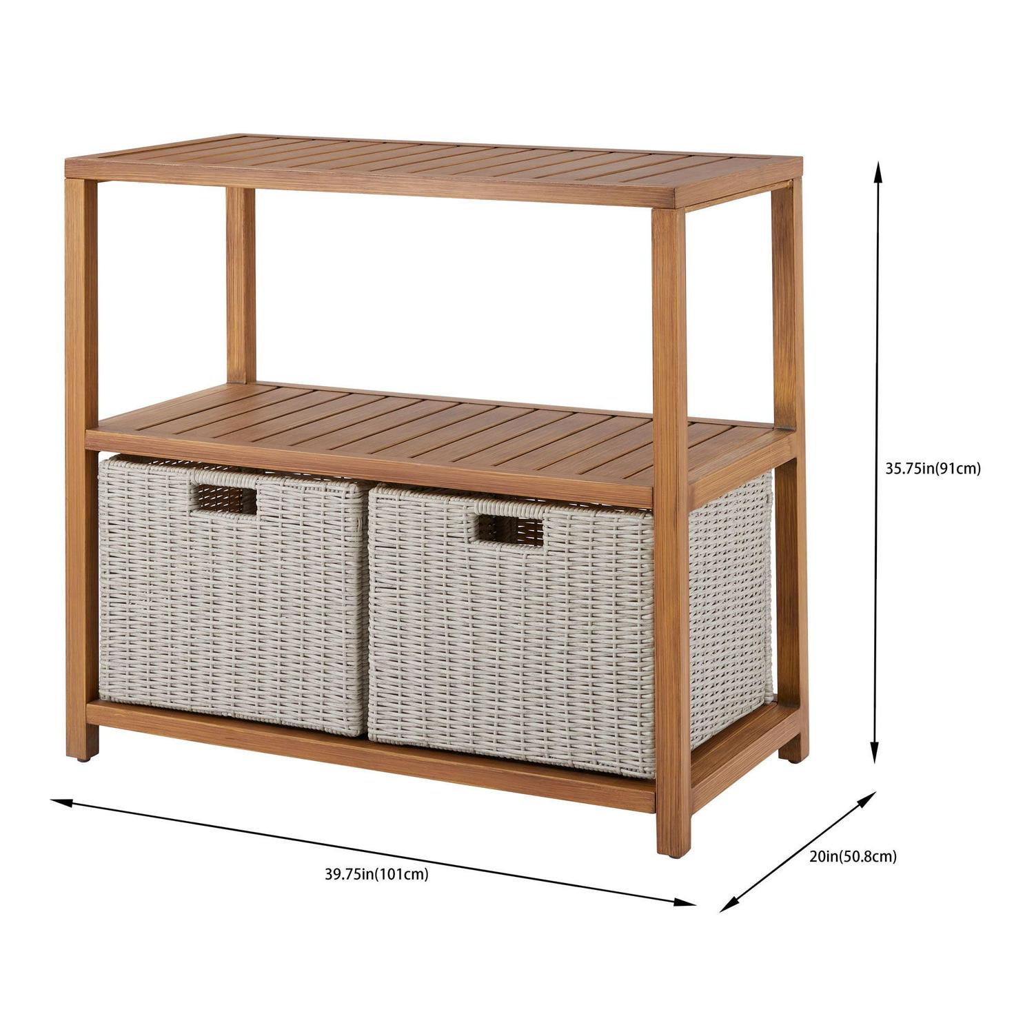 Better Homes & Gardens Davenport Outdoor Patio Rectangular Steel Console Table, Gray - Image 7