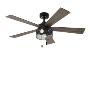 Better Homes & Gardens Transitional 52" Black Ceiling Fan, 5 Reversible Blades, LED Light Kit, Reverse Airflow
