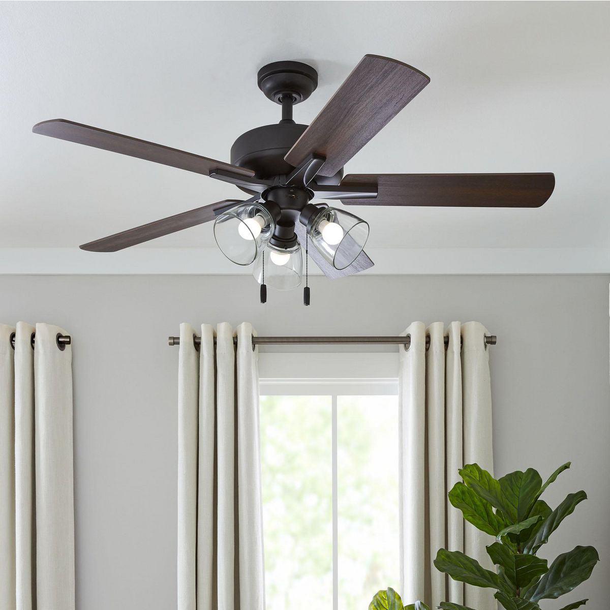 Better Homes & Gardens 52" Bronze Transitional Ceiling Fan, 5 Reversible Blades, 3 LED Bulbs Included - Image 4
