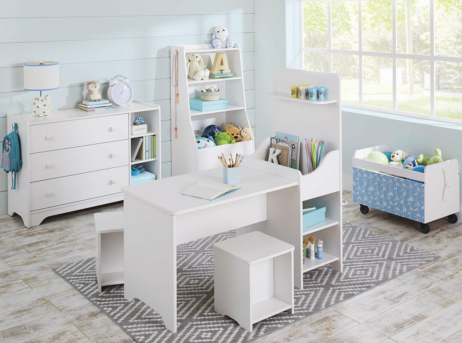 Better Homes & Gardens Cartwheel Activity Table with Chalkboard, White Finish - Image 13