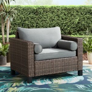 Better Homes & Gardens Brookbury Outdoor Cuddle Chair- Gray