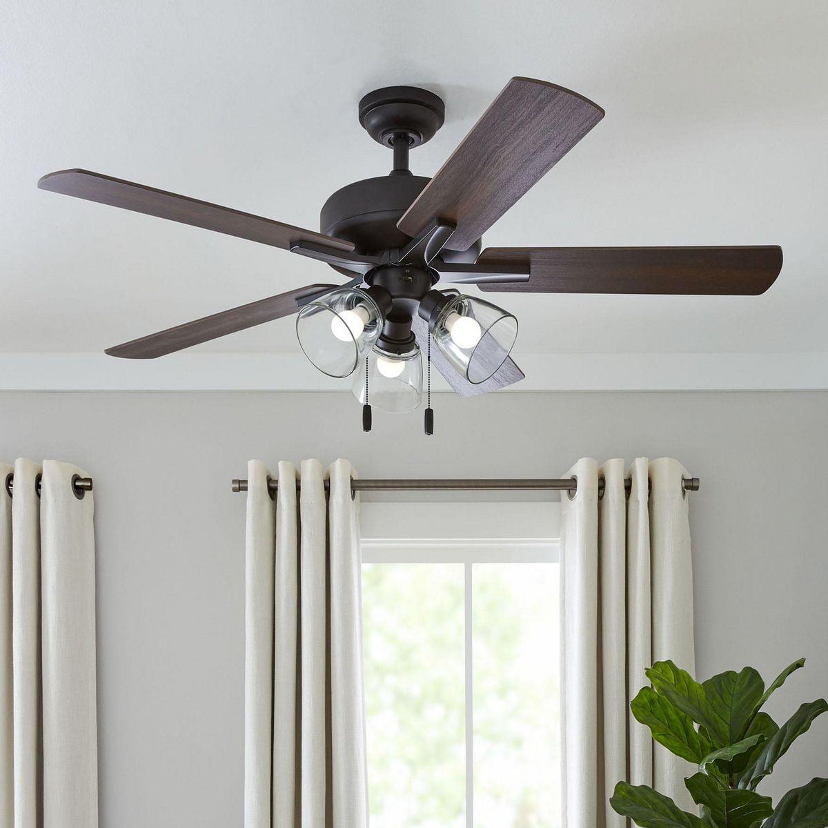 Better Homes & Gardens 52" Bronze Transitional Ceiling Fan, 5 Reversible Blades, 3 LED Bulbs Included - Image 2