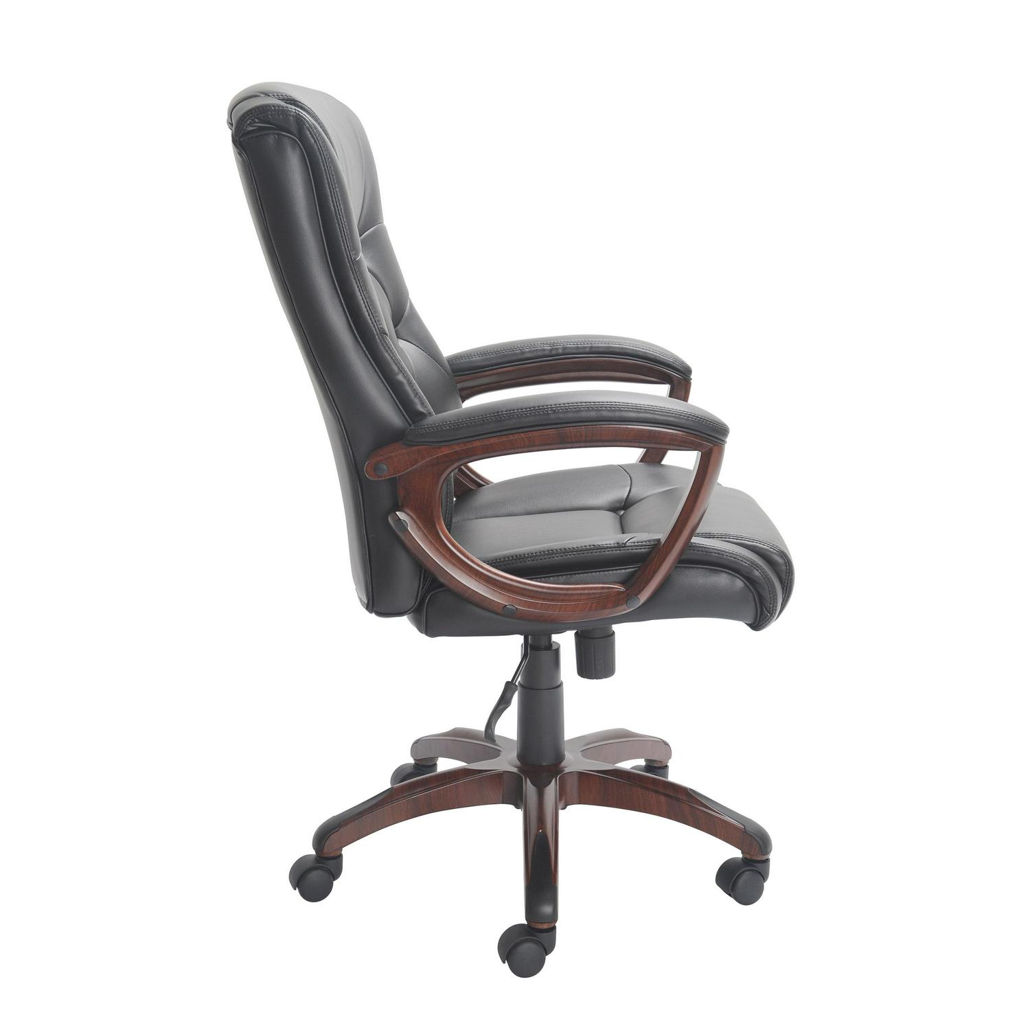 Better Homes and Gardens Executive, Mid-Back Manager's Office Chair with Arms, Black Bonded Leather - Image 9