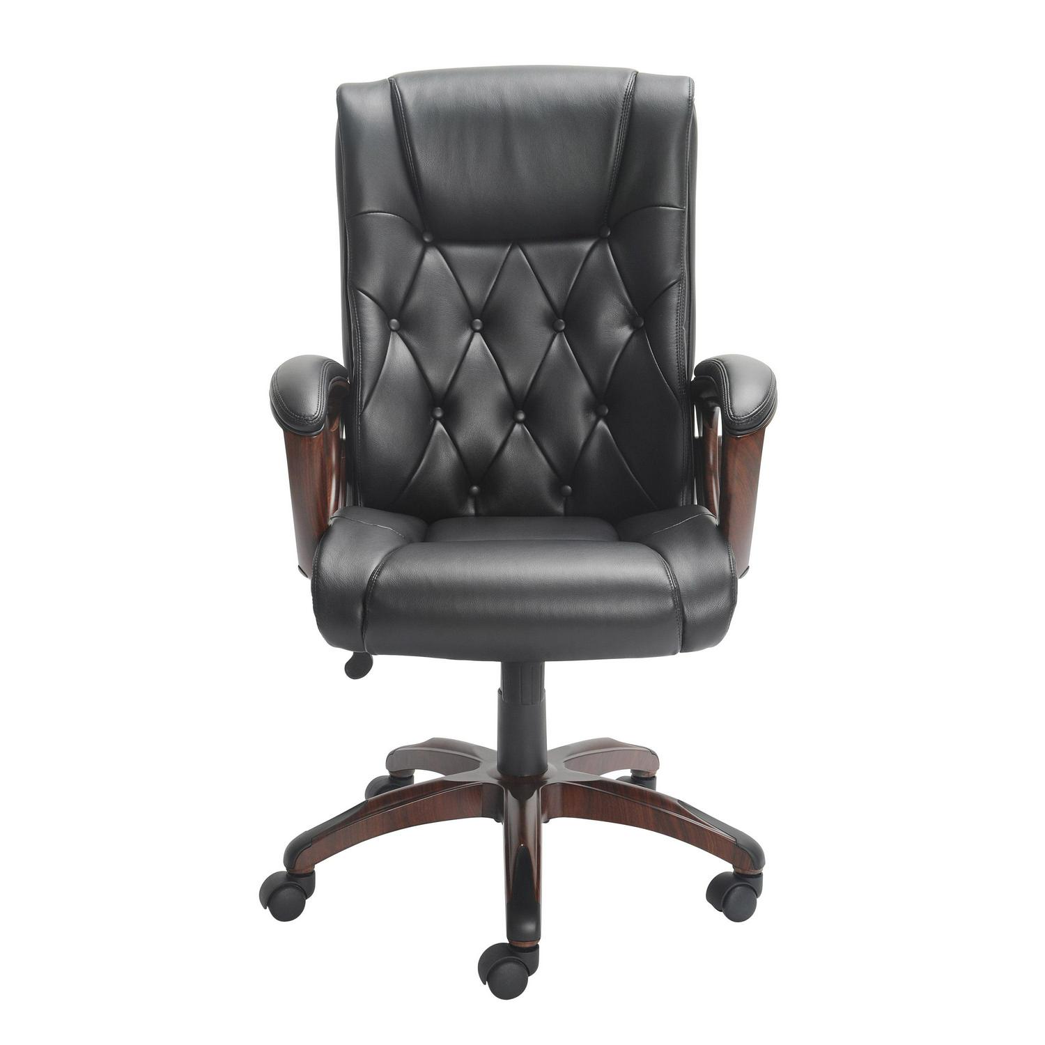 Better Homes and Gardens Executive, Mid-Back Manager's Office Chair with Arms, Black Bonded Leather - Image 6