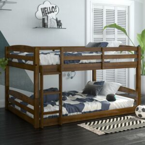 Better Homes & Gardens Tristan Full-over-Full Convertible Floor Bunk Bed, Mocha