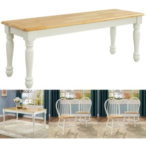 Better Homes & Gardens 6 Piece Farmhouse Wood Dining Set, White