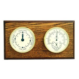 Bey-Berk International WS120 Tide Clock & Thermometer with Hygrometer - Oak Wood