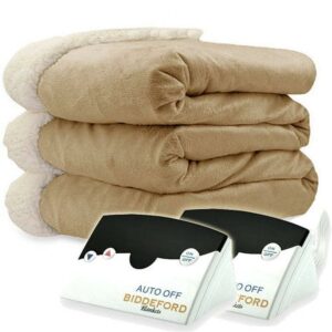 Biddeford Blankets Micromink Sherpa Electric Heated Blanket