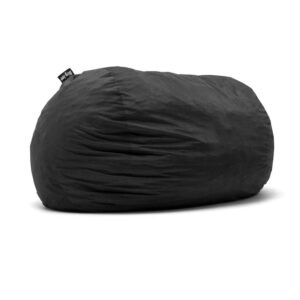 Big Joe Fuf XXL Foam Filled Bean Bag Chair with Removable Cover, Black Lenox, 6 feet Giant