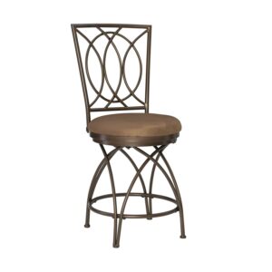 The Powell Big & Tall 24" Metal Crossed Legs Counter Stool, Dark Bronze