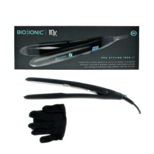 Bio Ionic 10X Styling Flat Iron, 1" Hair Straightener with Sonic Vibrating Plates, Ceramic Flat Iron