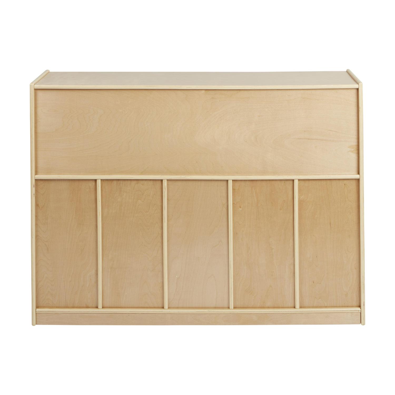 ECR4Kids 25 Cubby Mobile Tray Storage Cabinet, 5x5, Natural - Image 9