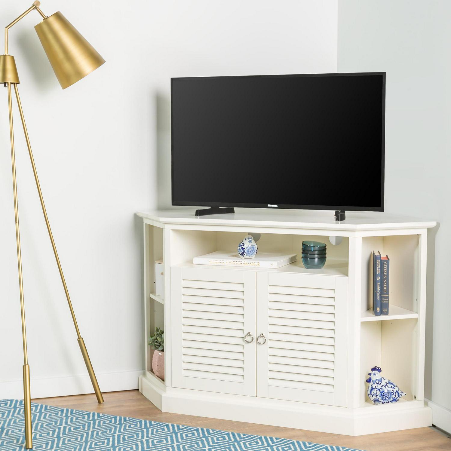 Birch Harbor Newport Louvered Door Corner TV Stand - Image 6