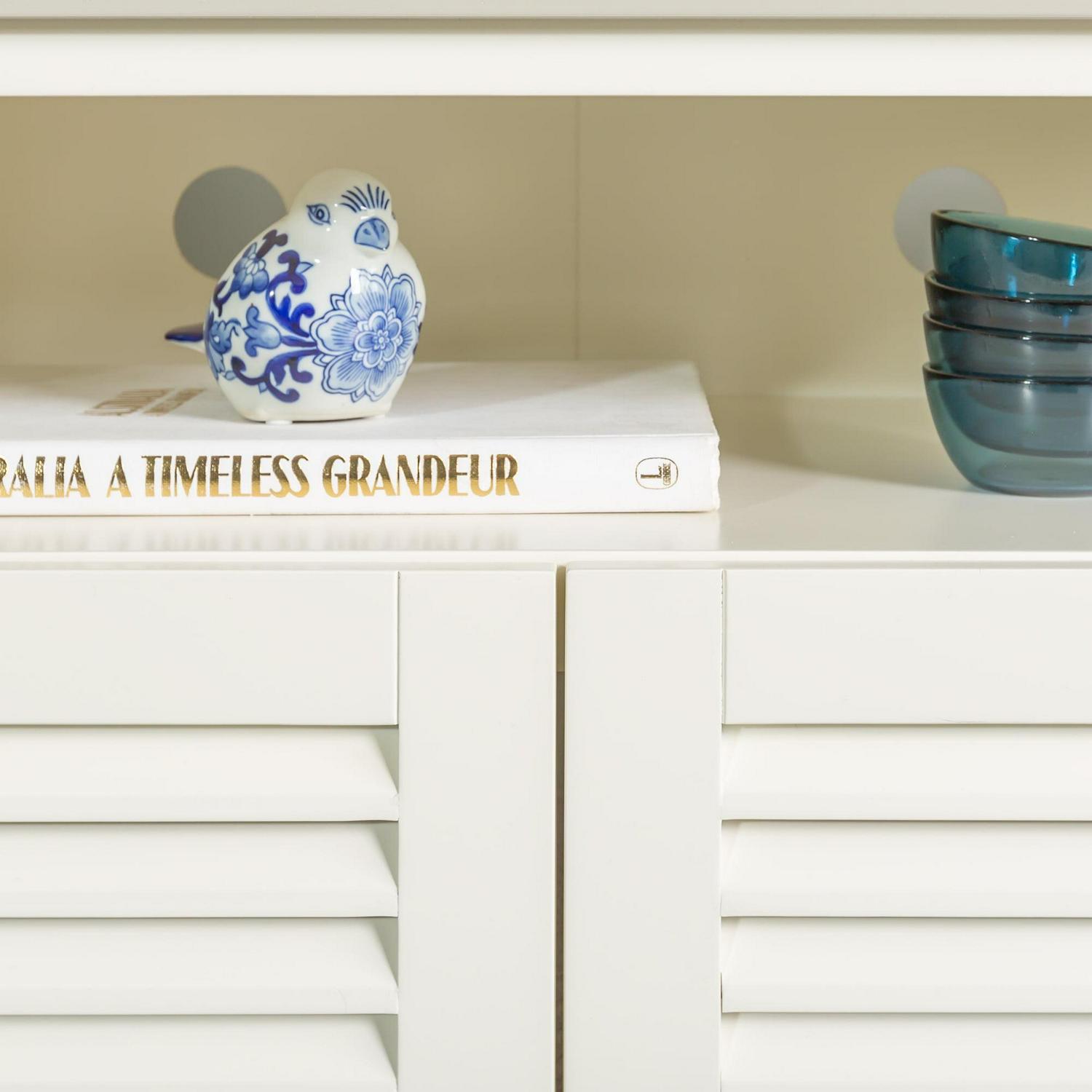 Birch Harbor Newport Louvered Door Corner TV Stand - Image 10