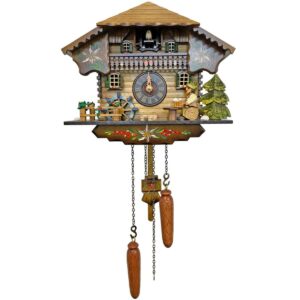 Black Forest 7" x 9" Brown Analog Traditional Cuckoo Clock, 400QM