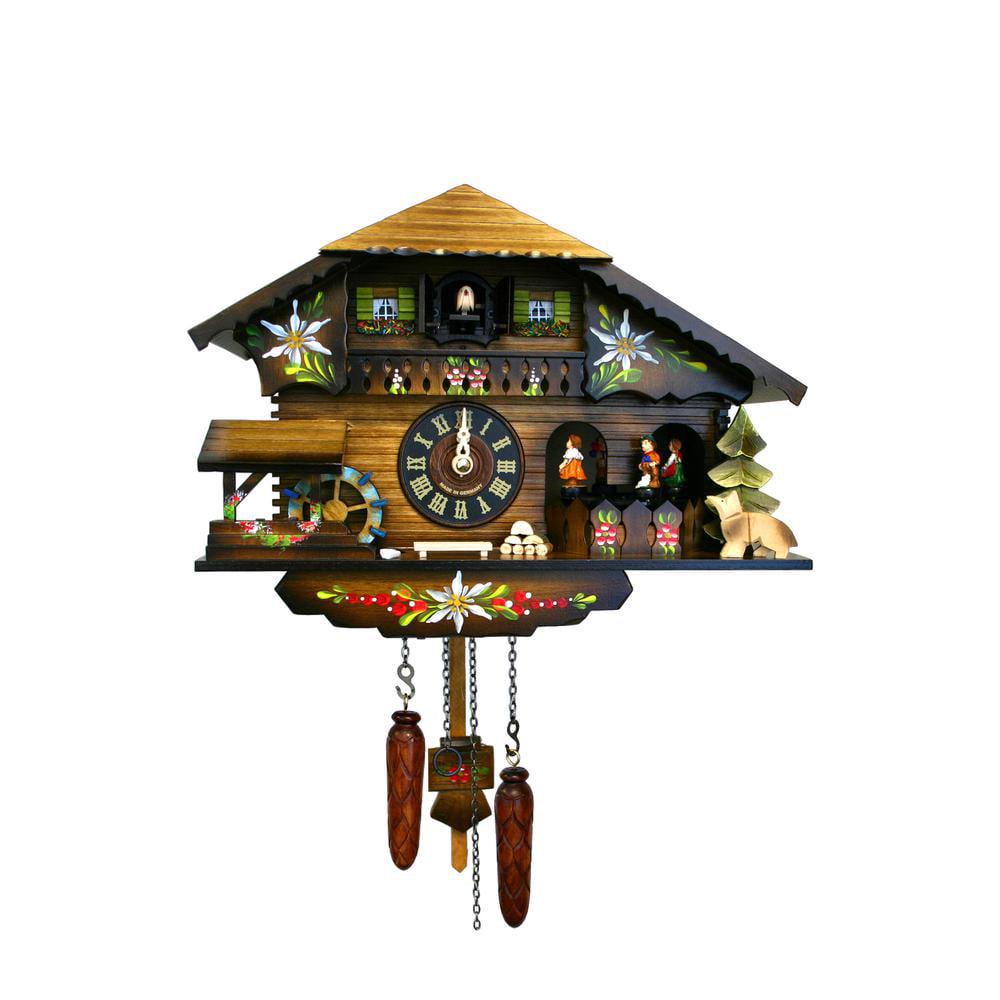 Black Forest 7" x 9" Brown Analog Traditional Cuckoo Clock, 400QM - Image 2