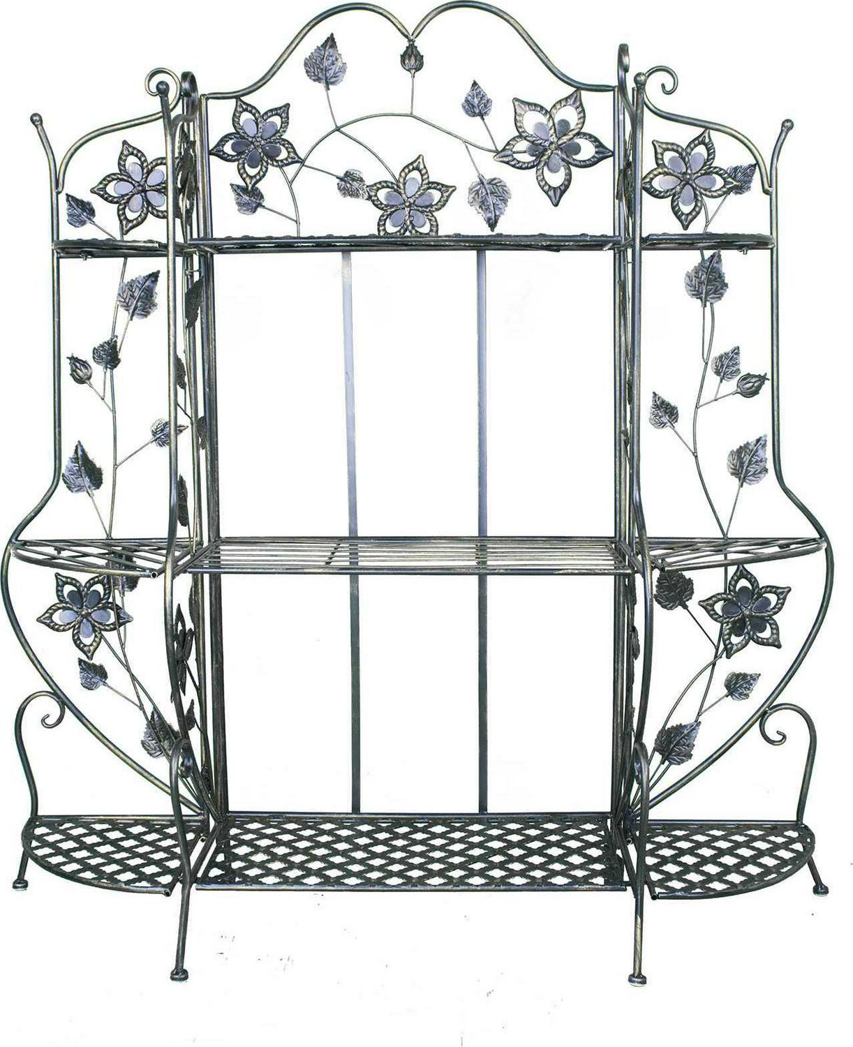 Blackened Brass Bakers Rack with 3 Shelves