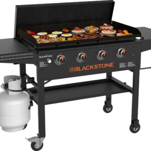 Blackstone Original Outdoor Griddle, 4-Burner 36" Flat Top Grill with Hard Cover, Black