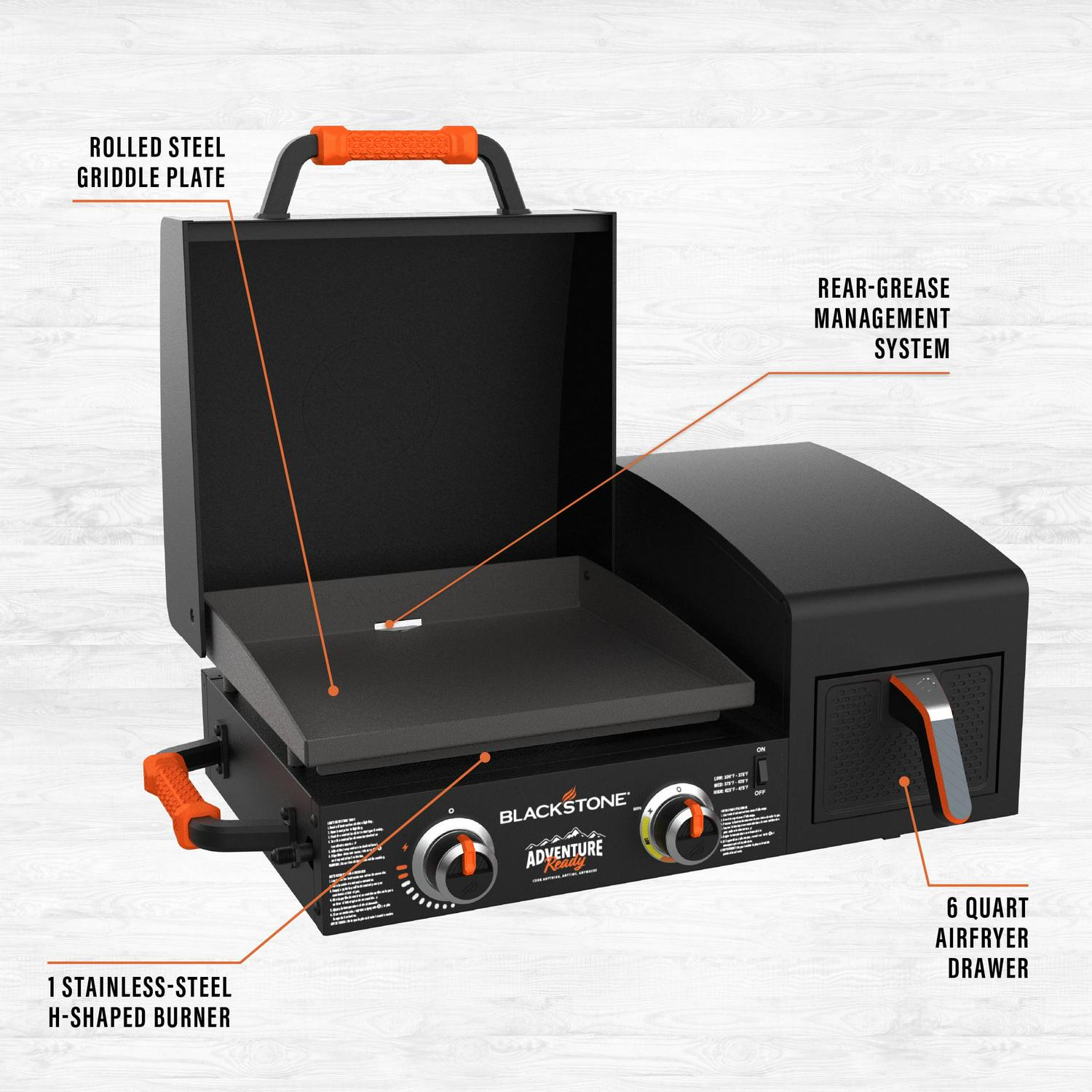 Blackstone 1783 Adventure Ready 17" Griddle with Electric Air Fryer - Image 4