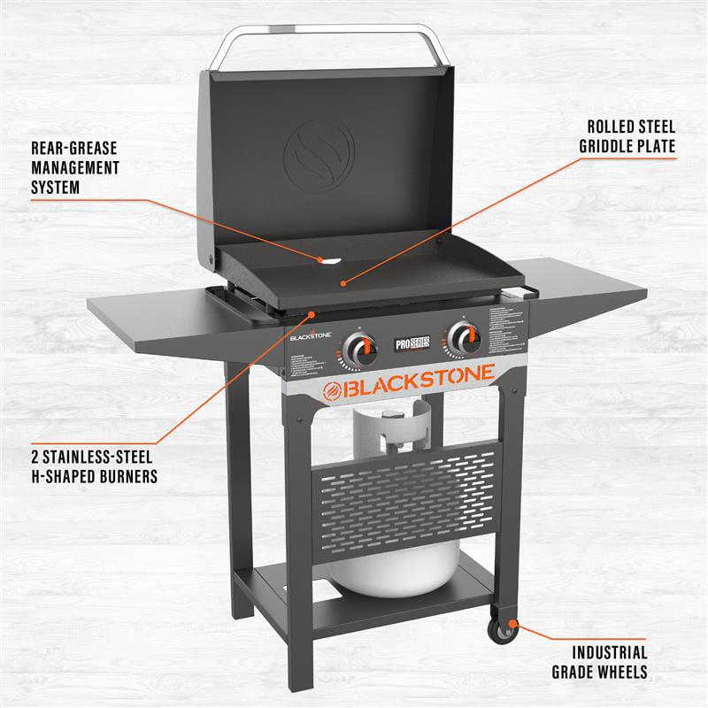 Blackstone Pro Series 2 Burner 22" Propane Pedestal Griddle with Hood - Image 3