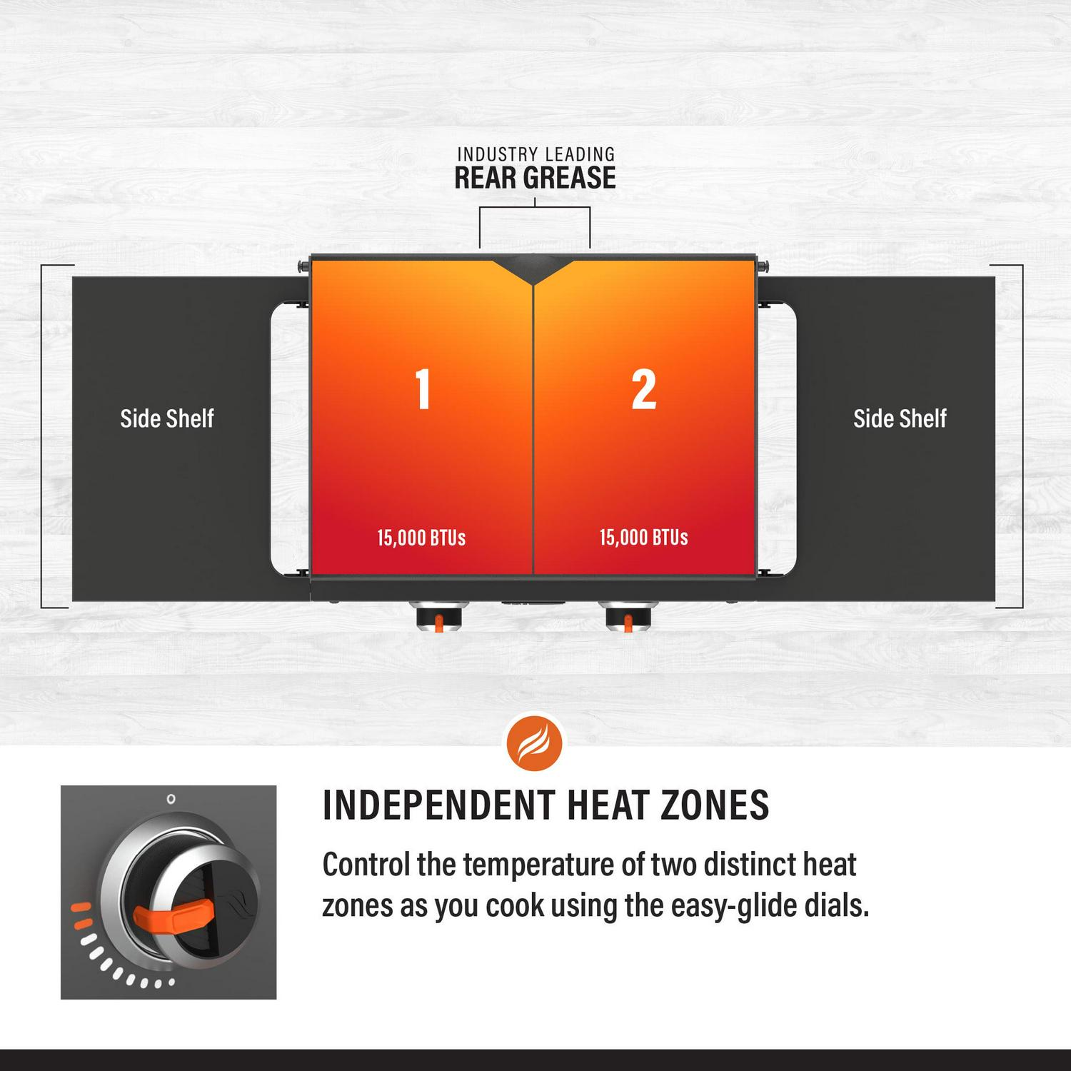 Blackstone Pro Series 2 Burner 22" Propane Pedestal Griddle with Hood - Image 5