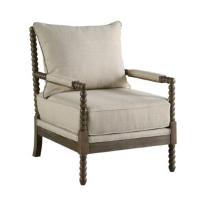 Blanchett Cushion Back Accent Chair Beige and Natural