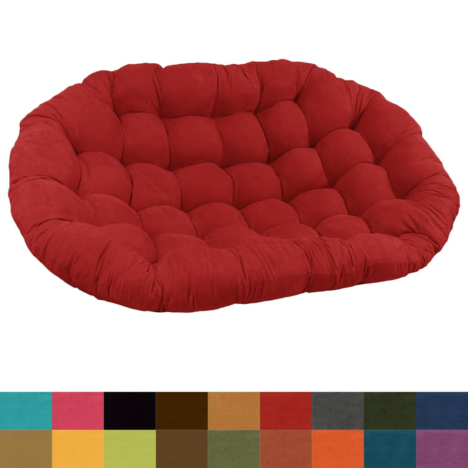 Blazing Needles 78-inch by 58-inch Solid Microsuede Double Papasan Cushion 93304-78-MS-LM - Image 2