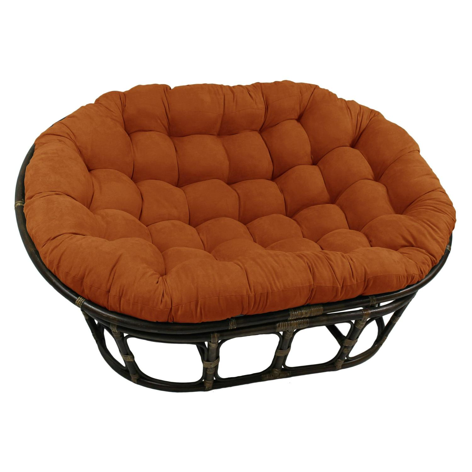 Blazing Needles 78-inch by 58-inch Solid Microsuede Double Papasan Cushion 93304-78-MS-LM - Image 3